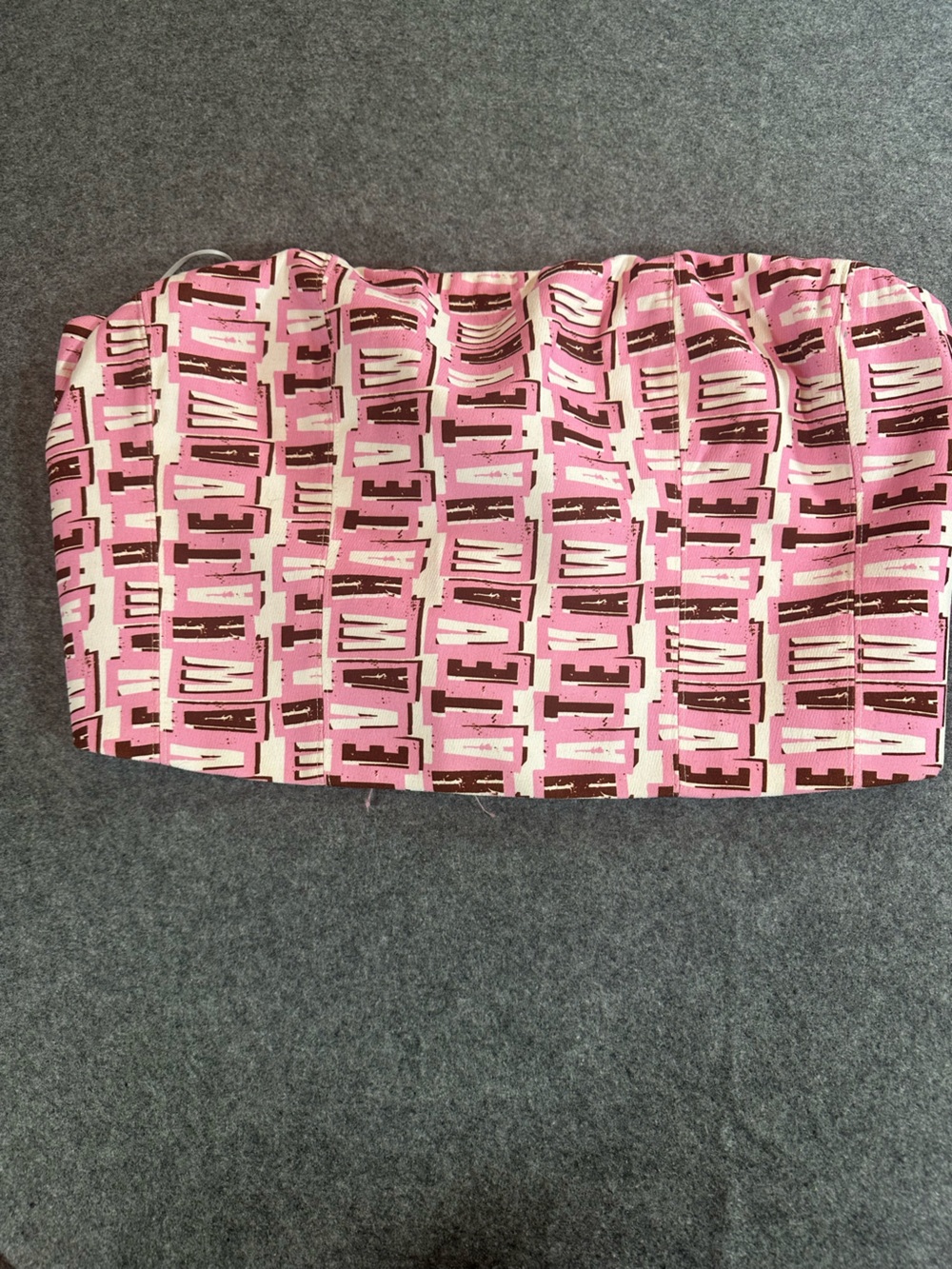 Princess Polly Pink whatever print Tube Top